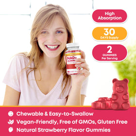 Gummies CNCHEF NAD+ à l'intérieur d'une boîte ouverte