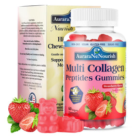 Gummies collagène AuraraNeNourish fraise en bouteille