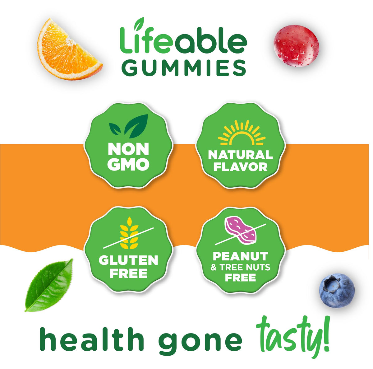 Gummies collagène Lifeable avec un fond naturel
