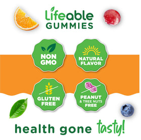 Gummies collagène Lifeable avec un fond naturel