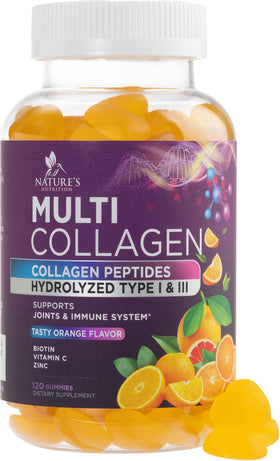 Gummies collagène Nature's Nutrition 120 pièces en pot