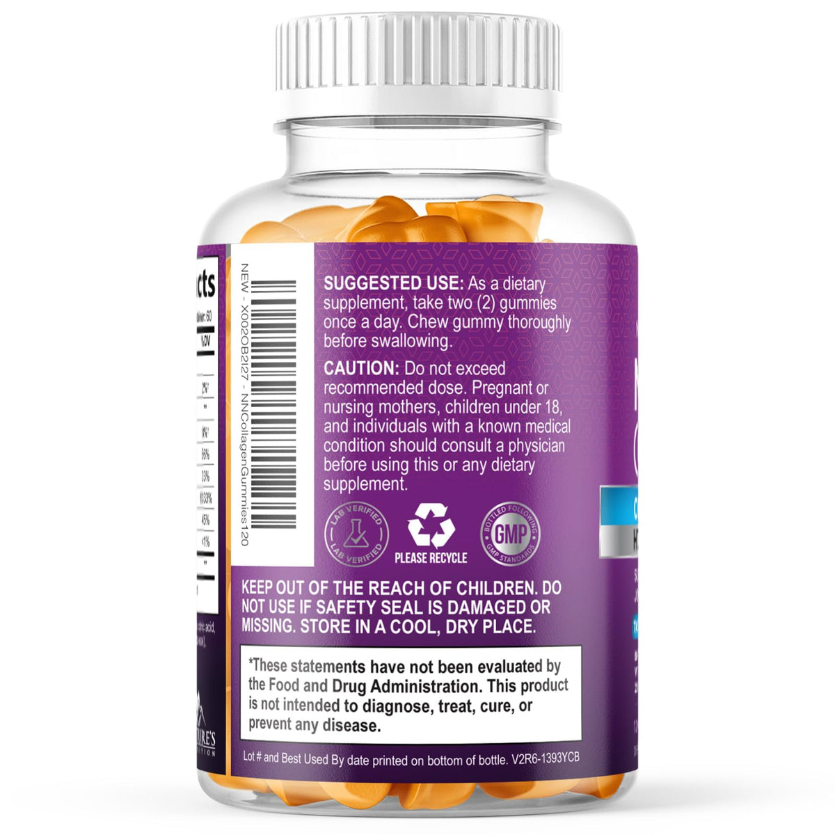 Gummies collagène Nature's Nutrition en portion