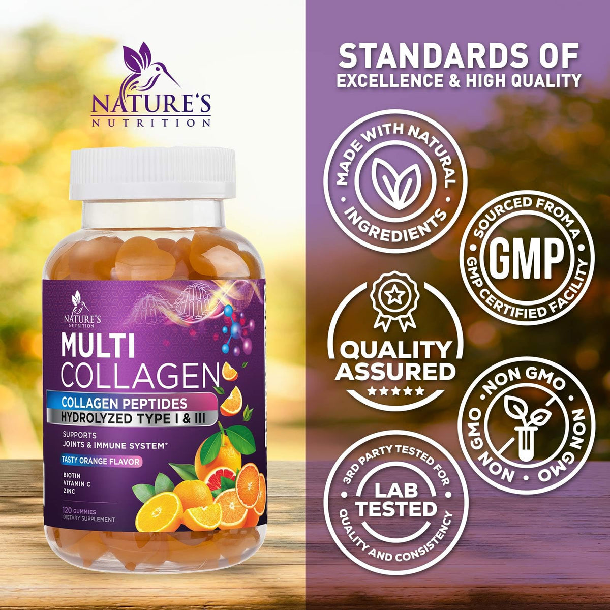 Gummies collagène Nature's Nutrition montrant la texture