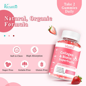 Gummies collagène Vazatisi, ingrédients sur l'étiquette