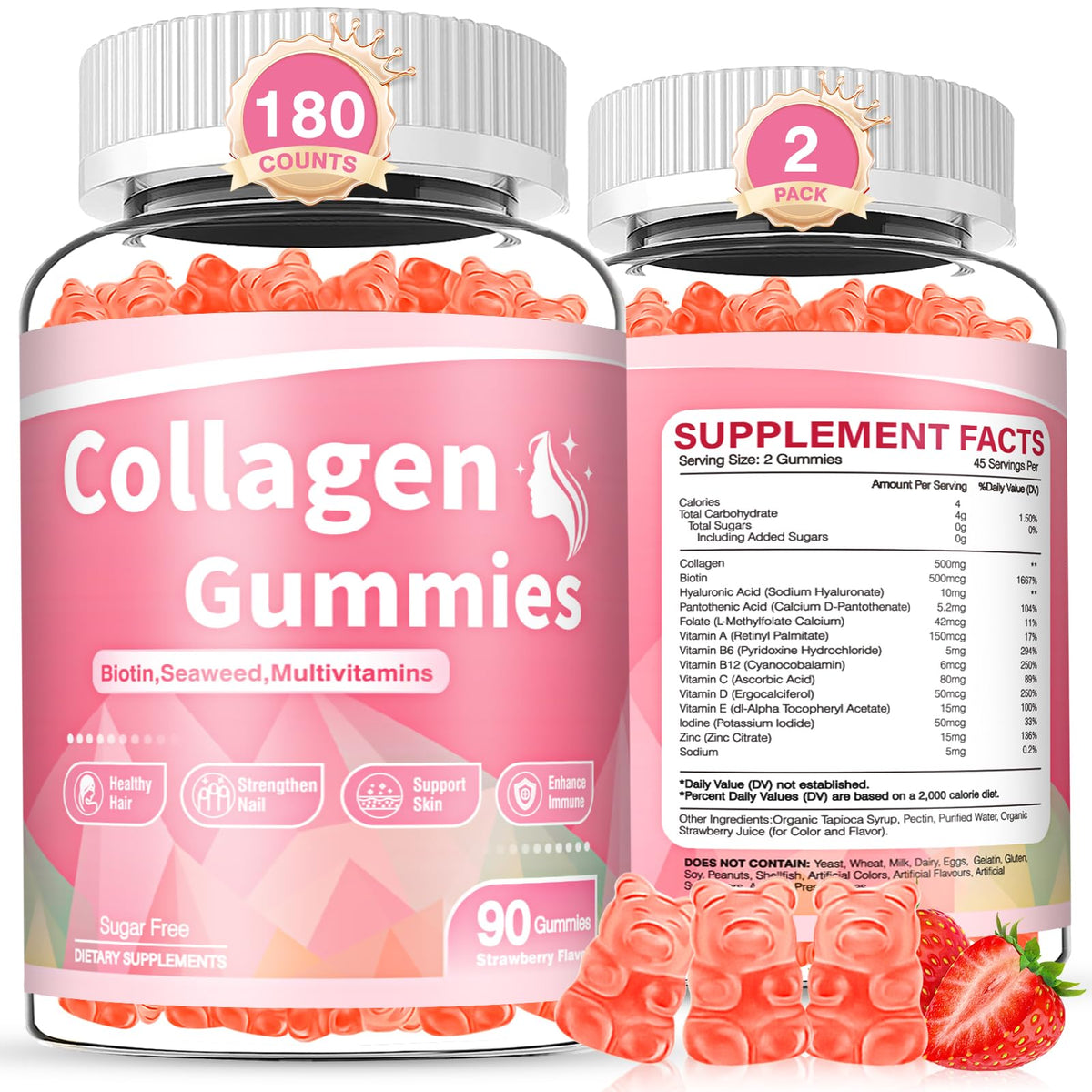 Gummies collagène WyuuKi 180 unités emballage avant
