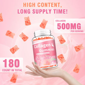 Gummies collagène WyuuKi avec fraises fraîches en arrière-plan