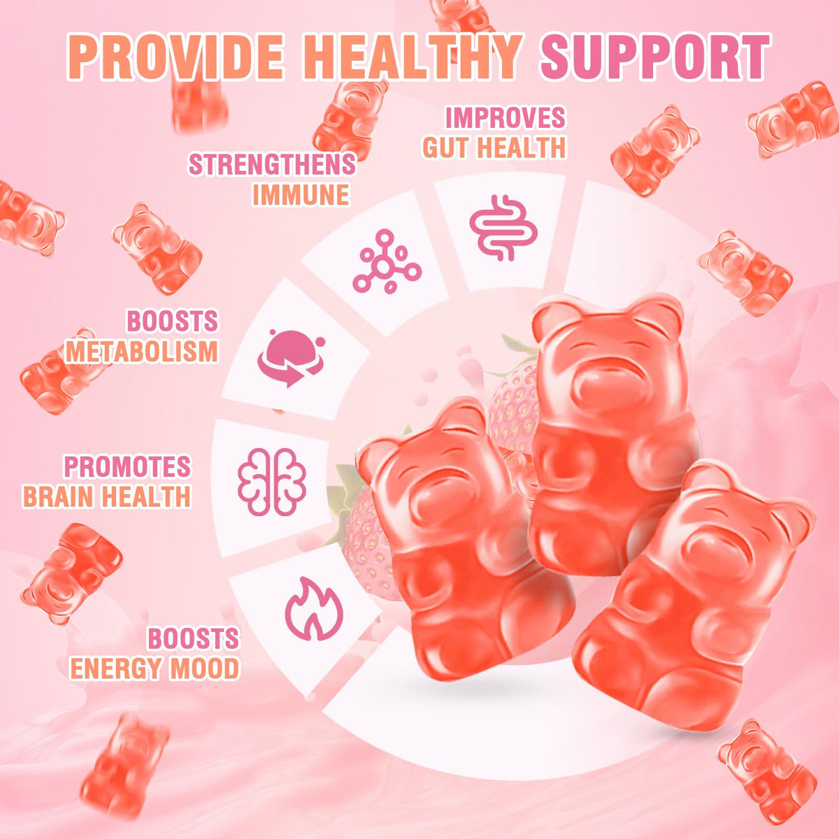 Gummies collagène WyuuKi ouvertes avec quelques gummies à l'extérieur