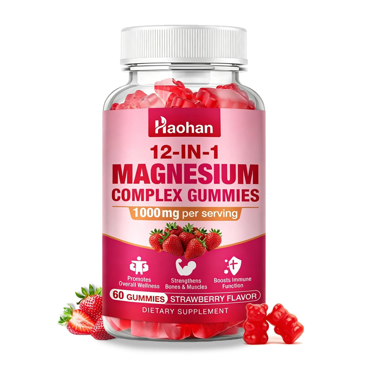 Gummies Complex Magnésium Haohan 60 Gummies vue de face