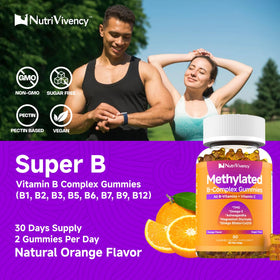 Gummies complexe B méthylé NutriVivency dans une main