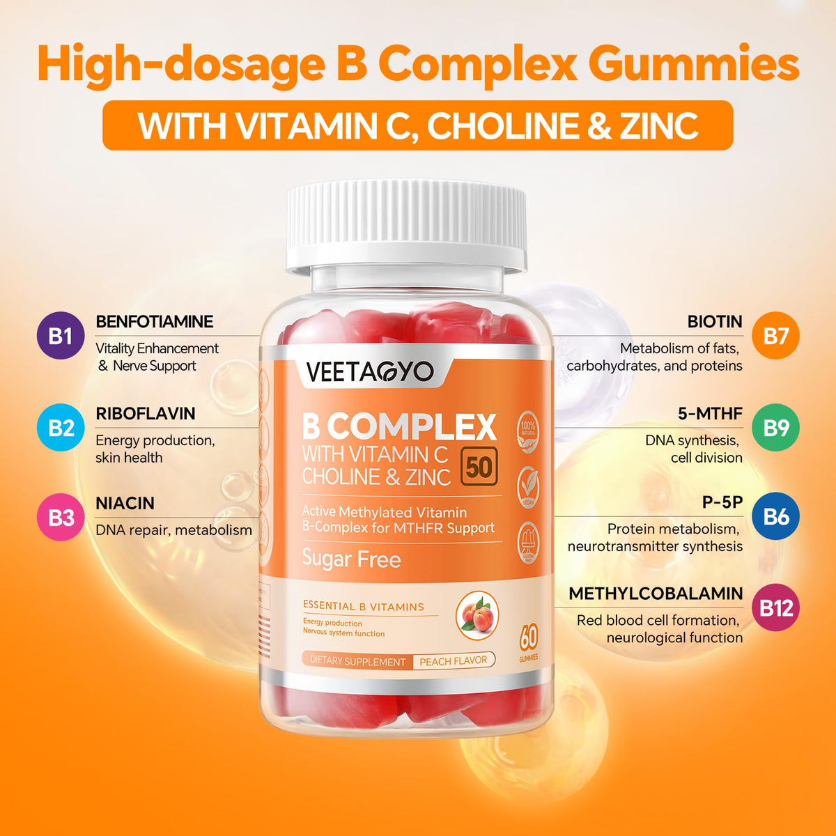 Gummies Complexe B Methylé VEETAGYO prise en main