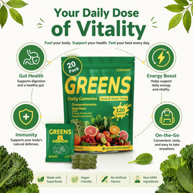 Gummies COOLKIN Super Greens avec ingrédients naturels
