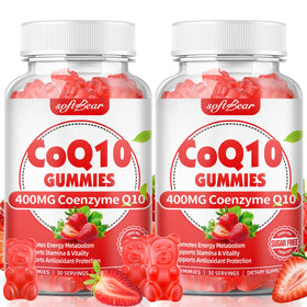 Gummies CoQ10 400mg softbear en boîte avec fraises