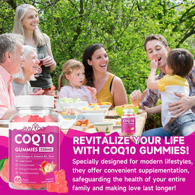 Gummies CoQ10 BVIVLOO 250mg en gros plan