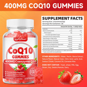 Gummies CoQ10 de softbear montrant la texture et la couleur