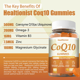 Gummies CoQ10 Healtionist sur fond blanc