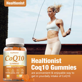 Gummies CoQ10 Healtionist sur une table