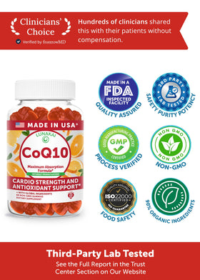 Gummies CoQ10 Lunakai en forme de chews, couleur orange