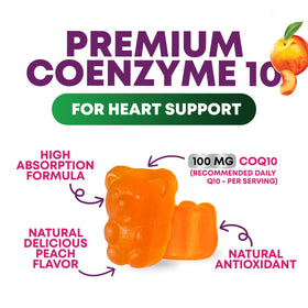 Gummies CoQ10 Nature's Choice avec un fond de fruits