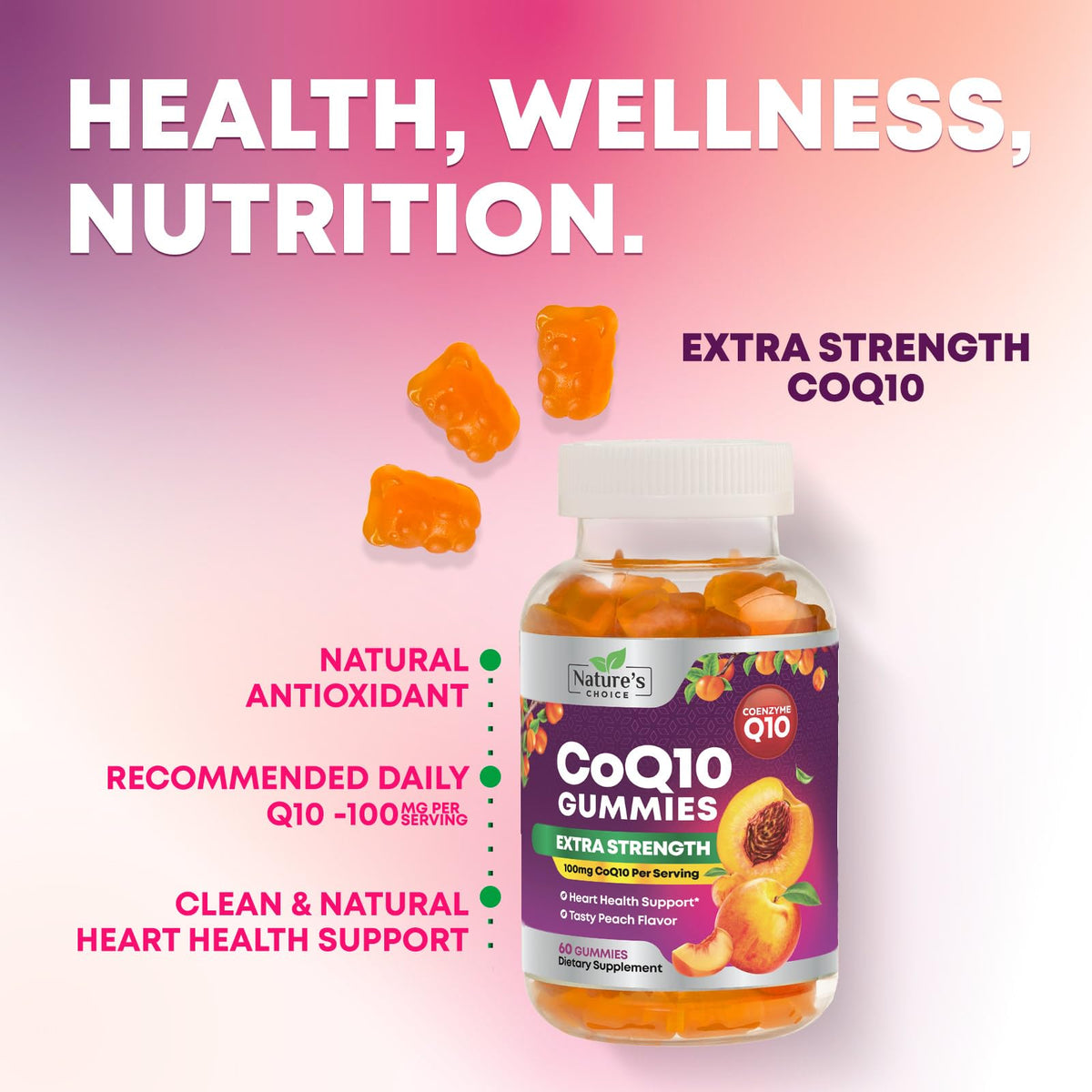 Gummies CoQ10 Nature's Choice ouvertes montrant la texture