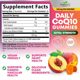 Gummies CoQ10 Nature's Choice près d'un verre d'eau