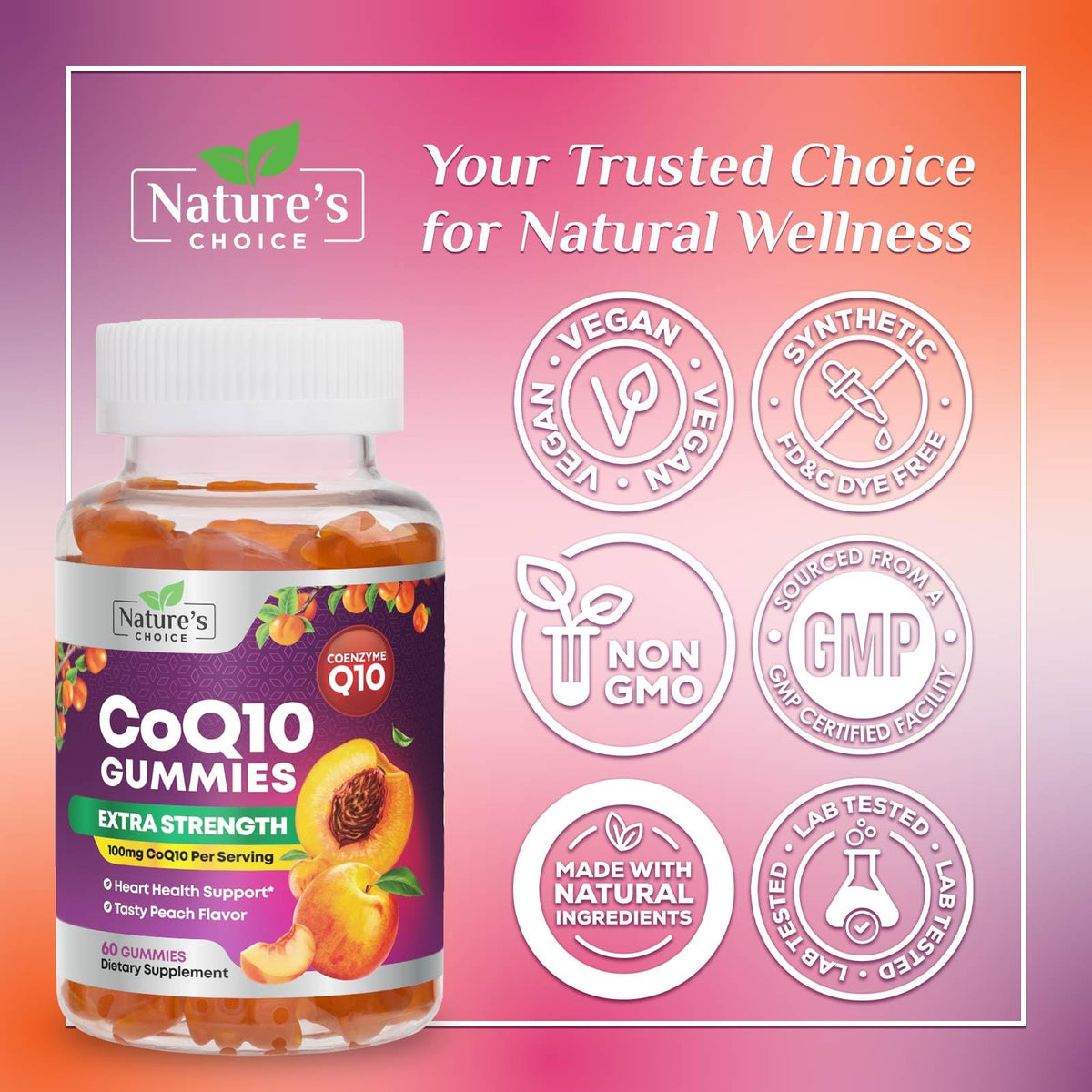 Gummies CoQ10 Nature's Choice sur une table en bois