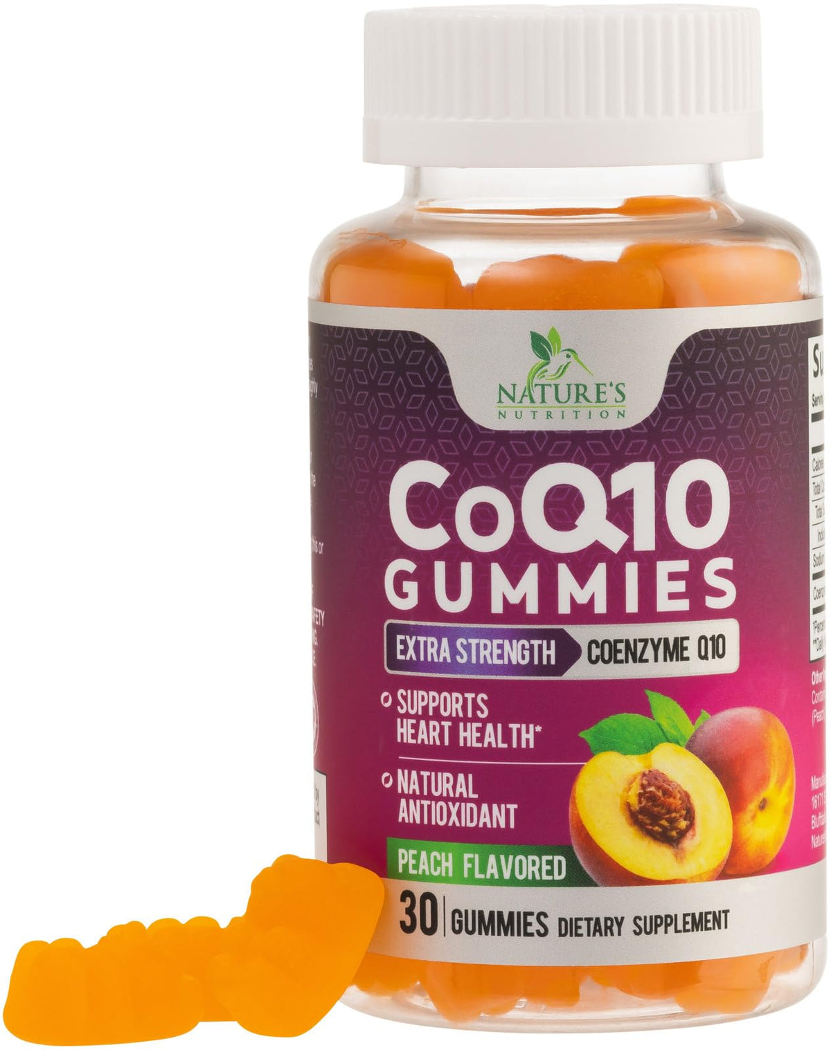 Gummies CoQ10 Nature's Nutrition 100mg, vue avant, emballage orange