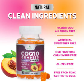 Gummies CoQ10 Nature's Nutrition sur une assiette