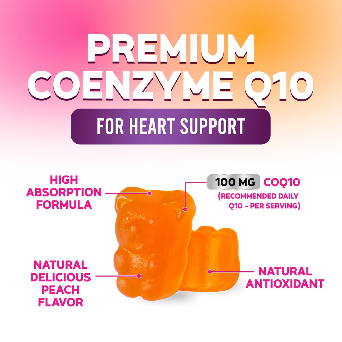 Gummies CoQ10 Nature's Nutrition sur une table