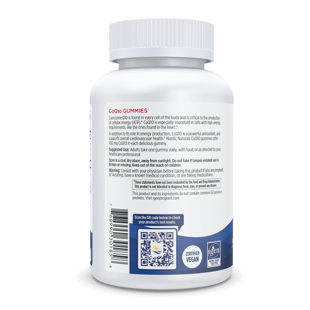 Gummies CoQ10 Nordic Naturals sur une table