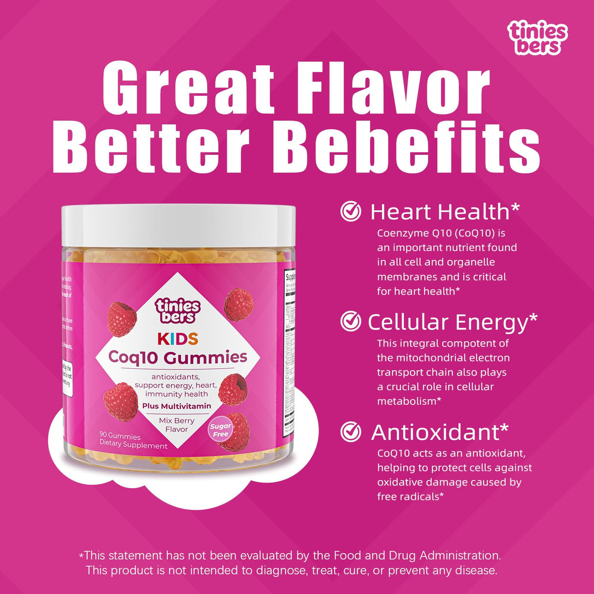 Gummies CoQ10 Tinies bers montrant la texture pectine