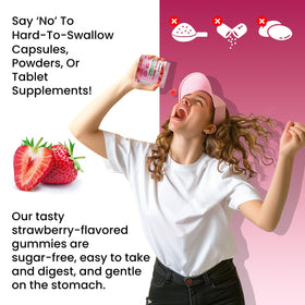 Gummies cortisol duwhot 15 en 1 avec un verre d'eau
