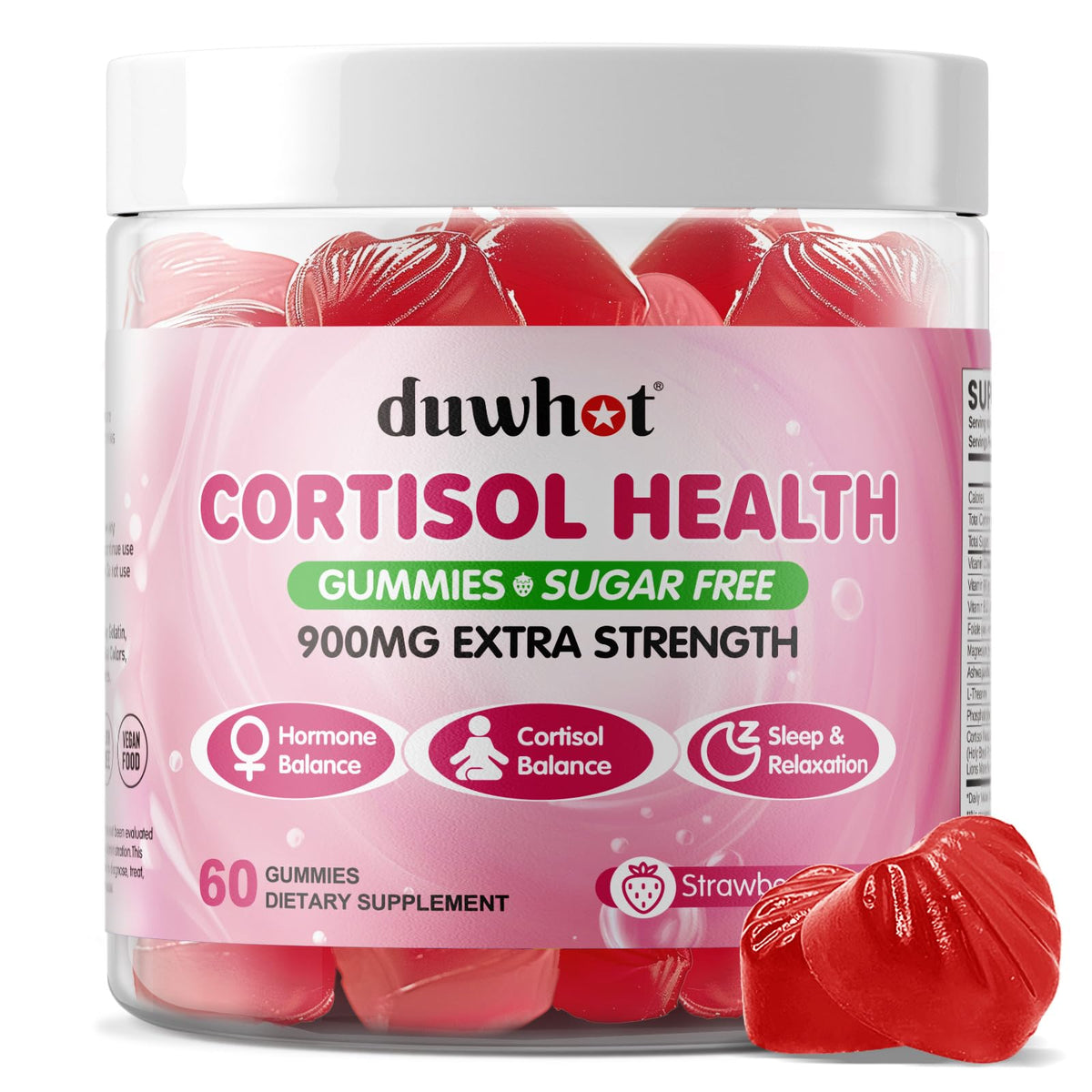 Gummies cortisol duwhot 15 en 1 vue avant avec emballage