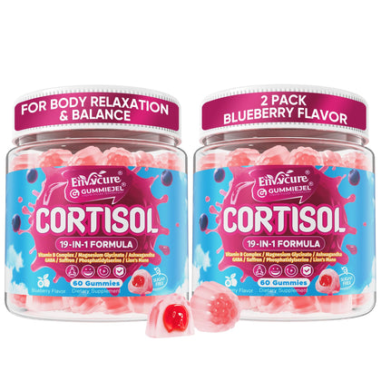 Gummies Cortisol EnvyCure 19-en-1 vue de face avec emballage