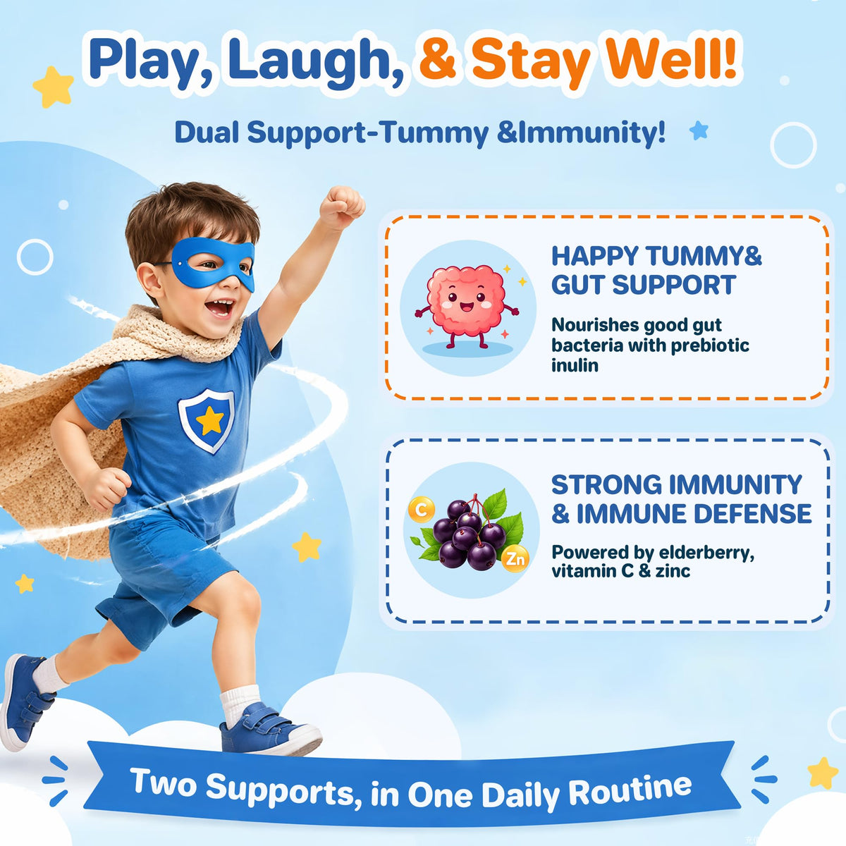 Gummies Cranberry ABYSSUS pour enfants sur une table avec des fruits