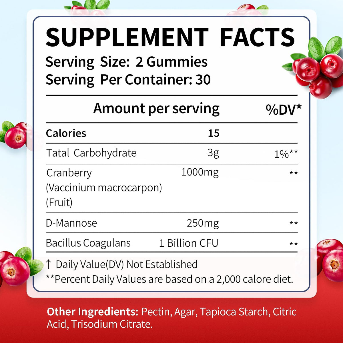 Gummies Cranberry CelestiaCare avec d'autres compléments alimentaires