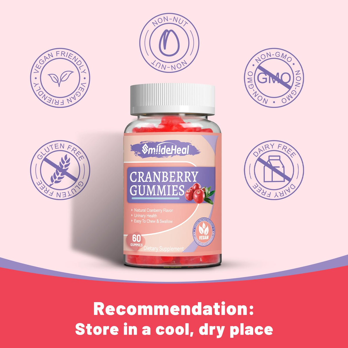 Gummies Cranberry SmildeHeal avec fruits frais