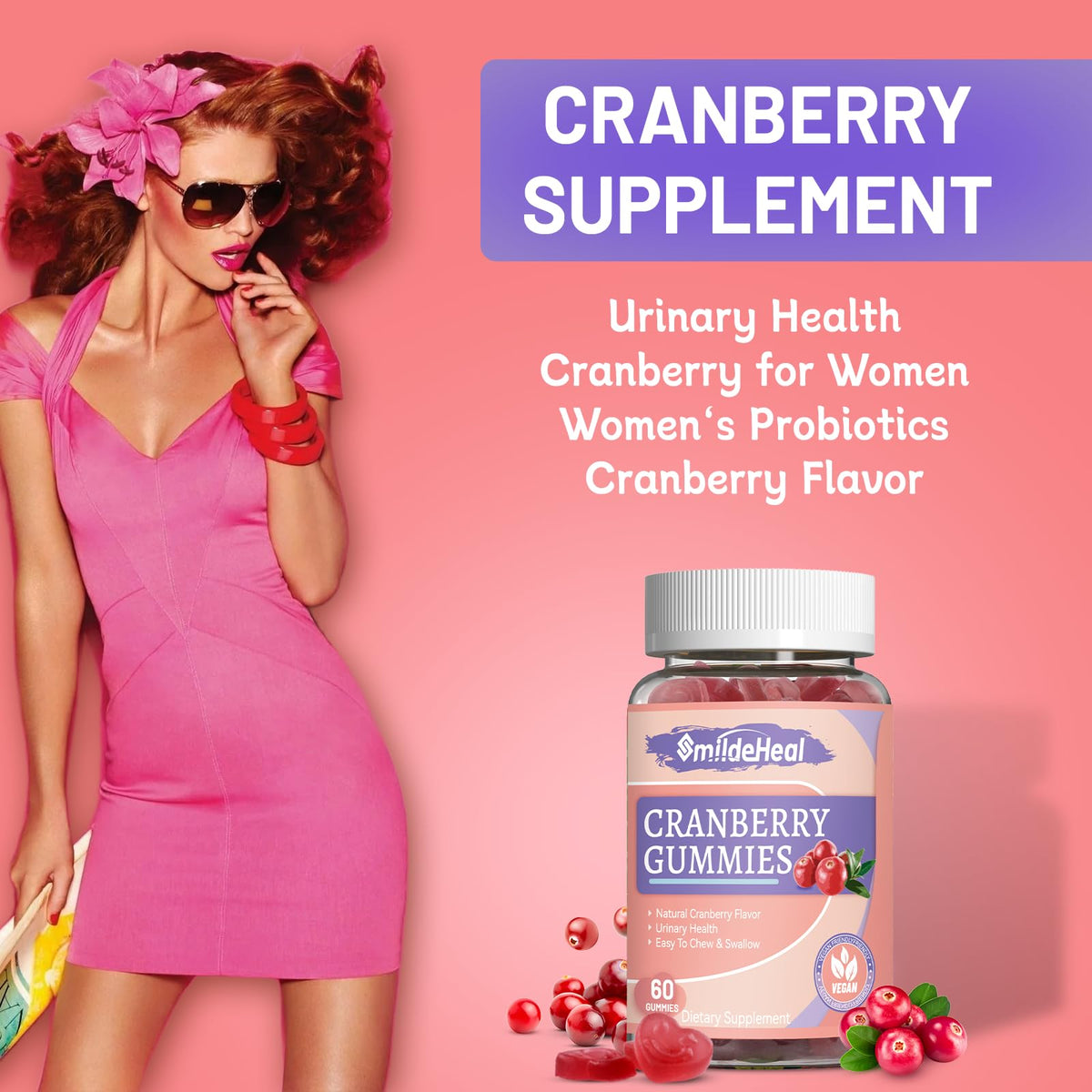 Gummies Cranberry SmildeHeal avec une cuillère