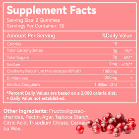 Gummies Cranberry SmildeHeal sur une table en bois
