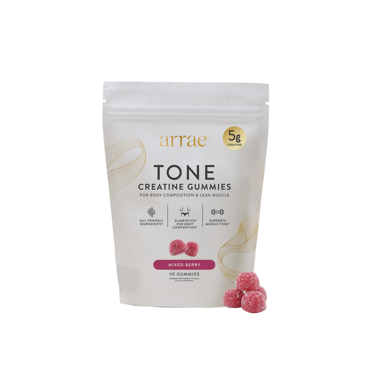 Gummies Créatine Arrae 90 gummies baies mélangées vue de face