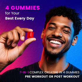 Gummies créatine Bageto à côté d'une bouteille d'eau