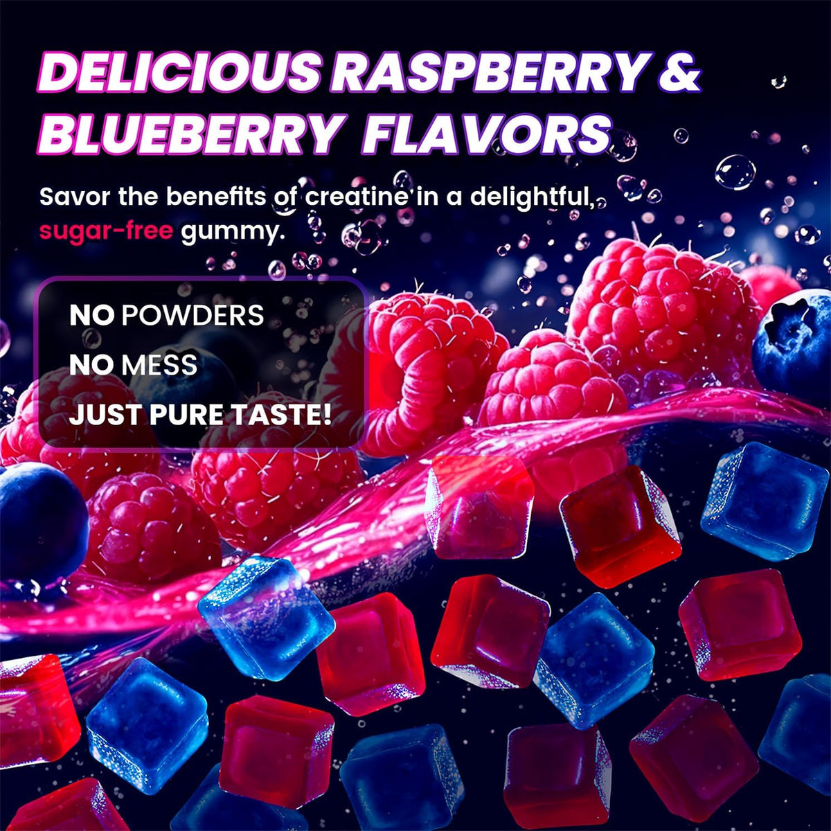 Gummies créatine Bageto avec étiquetage nutritionnel