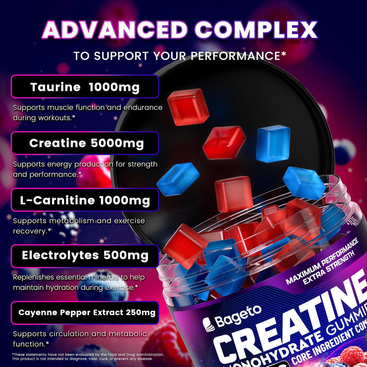 Gummies créatine Bageto avec mélange de baies