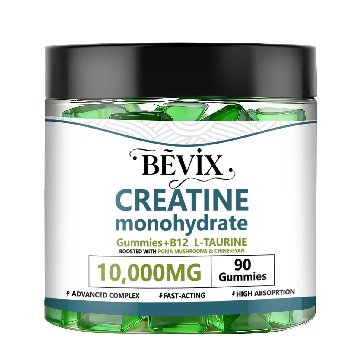 Gummies créatine BEVIX 331g vue de face avec emballage