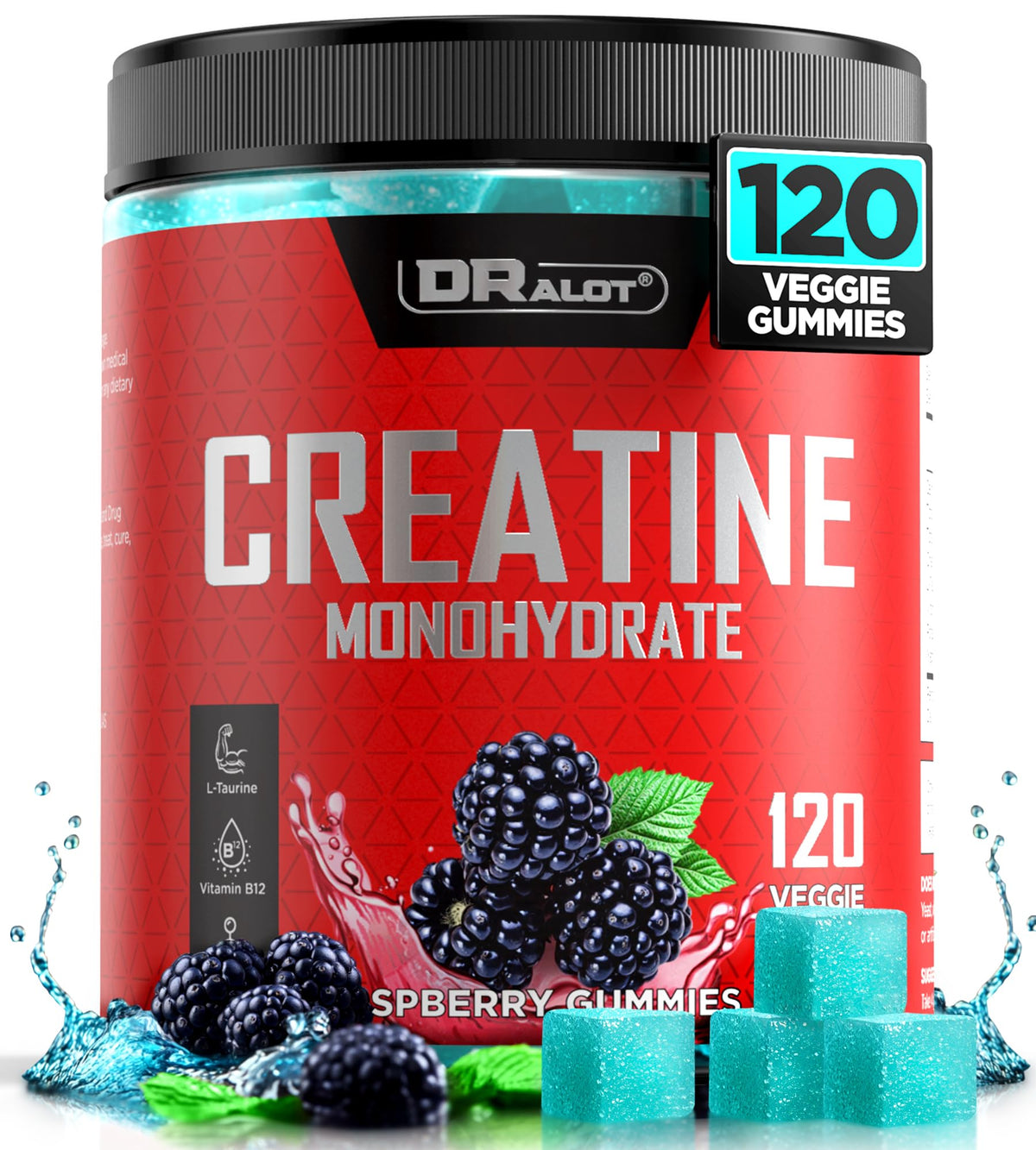 Gummies créatine monohydrate Dralot Nutrition en pot de 120 unités