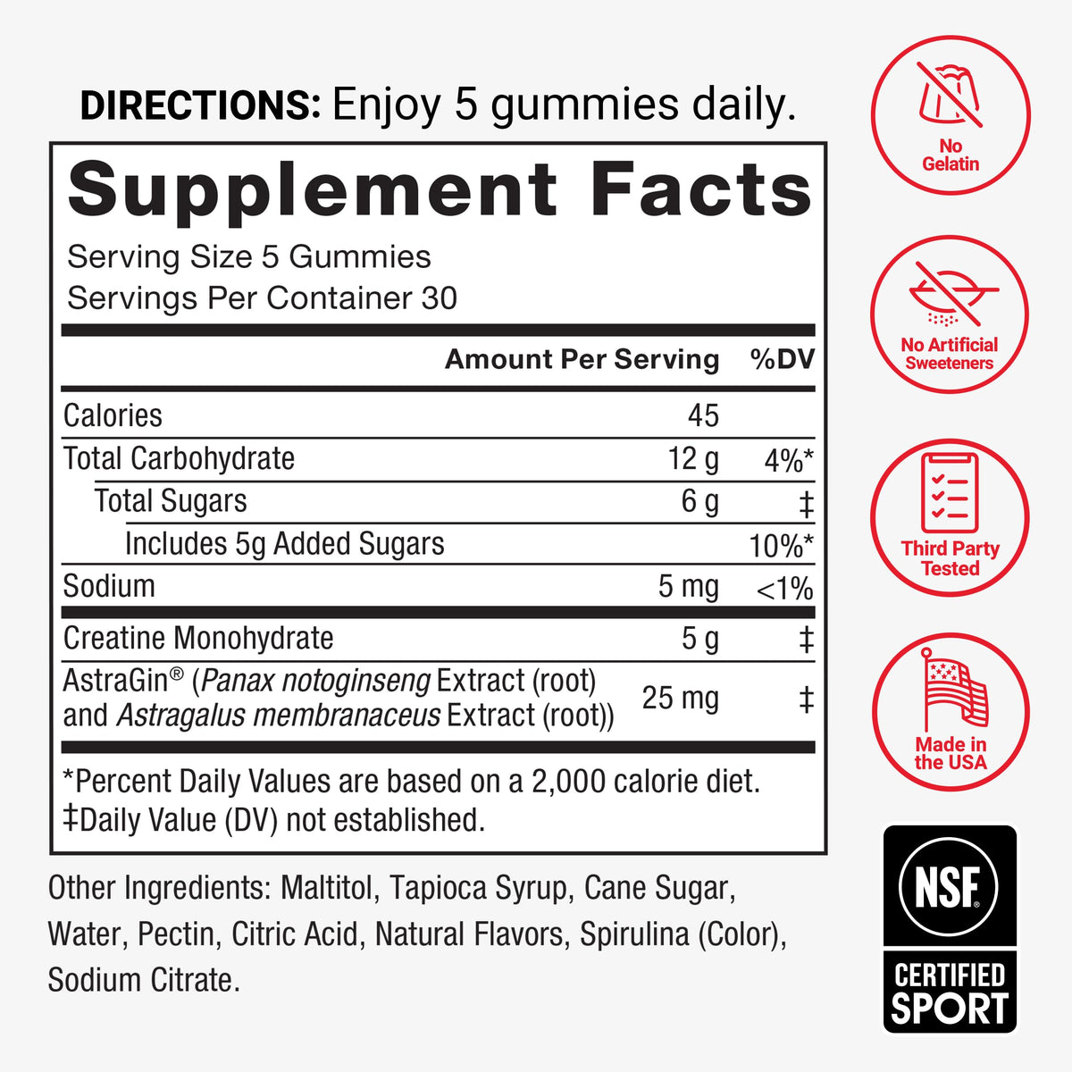 Gummies Créatine Monohydrate Force Factor en cours de consommation