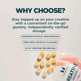Gummies Créatine Myprotein, arrière du paquet avec ingrédients