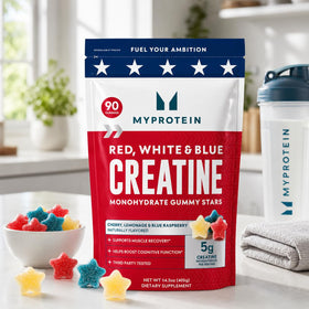 Gummies Créatine Myprotein, prise de gummies en main