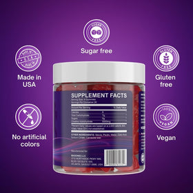 Gummies créatine Naturevite 5000mg avec une main tenant un gummy