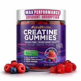 Gummies créatine Naturevite 5000mg vue de face dans l'emballage