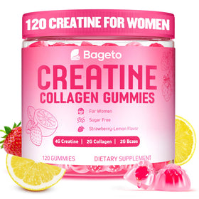 Gummies créatine pour femmes Bageto au goût fraise-citron, 120 unités